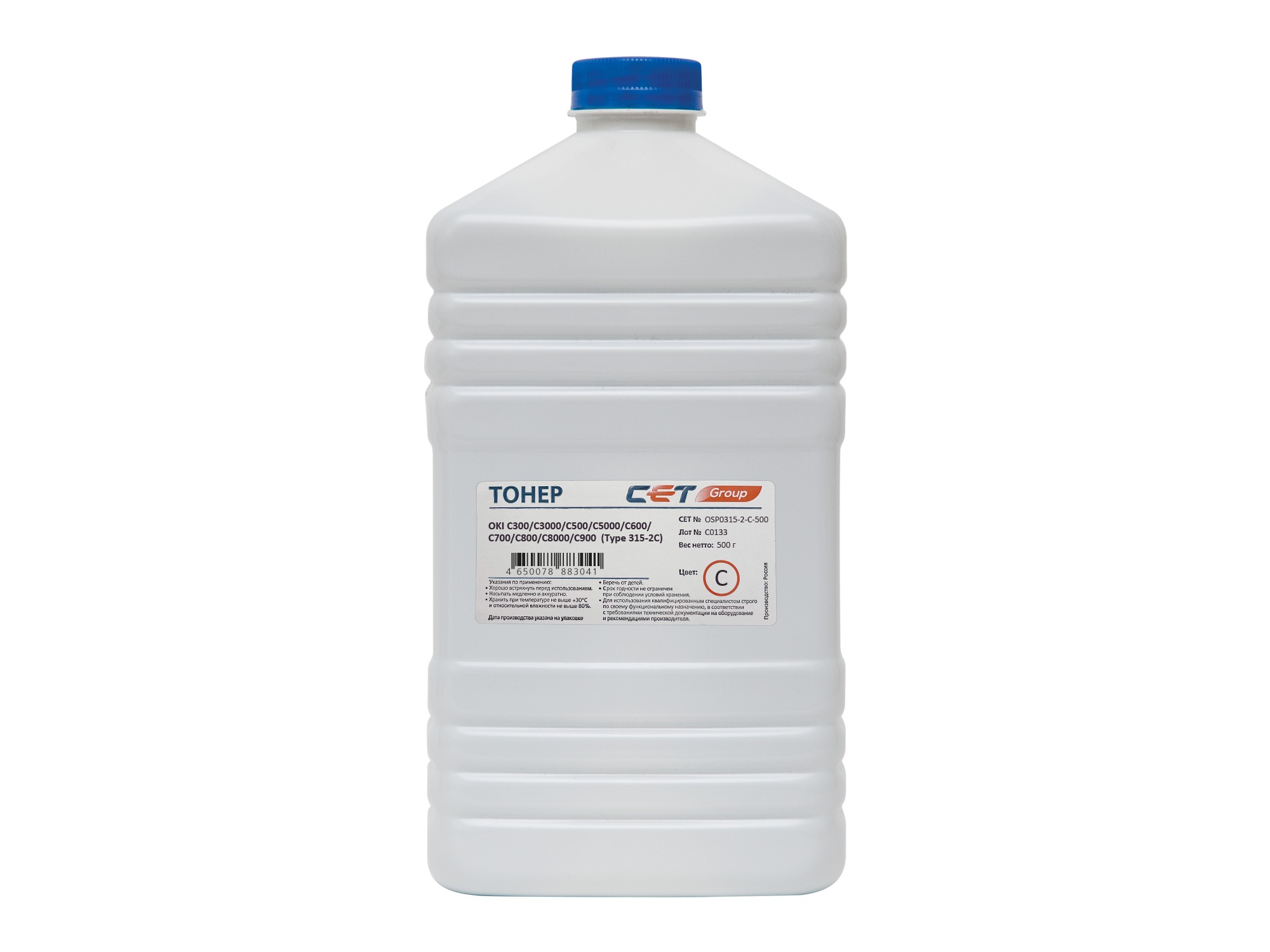 Тонер Type 315-2 для OKI C301 (Japan) Cyan, 500г/бут, (унив.), OSP0315-2-C-500